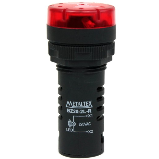 Buzzer Sinaleiro Sonoro Metaltex Vermelho BZ20-2L-R